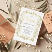 Witte bloemen botanische wilde bloemen die goud bi folie uitnodiging