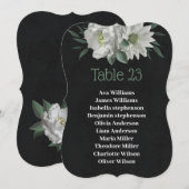 Witte Bloemen Botanische Zwarte Zitkaart Kaart (Voorkant / Achterkant)