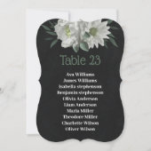 Witte Bloemen Botanische Zwarte Zitkaart Kaart (Voorkant)