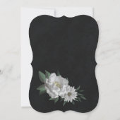 Witte Bloemen Botanische Zwarte Zitkaart Kaart (Achterkant)