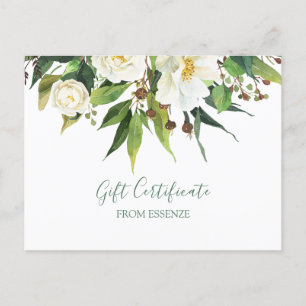 Witte bloemen bou Cadeaubon Design Briefkaart