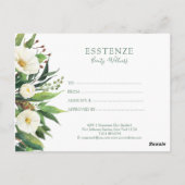 Witte bloemen bou Cadeaubon Design Briefkaart (Achterkant)