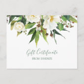 Witte bloemen bou Cadeaubon Design Briefkaart (Voorkant)