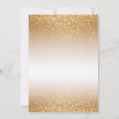 Witte Bloemen Branch en Gouden Glitter Kaart (Achterkant)