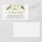 Witte bloemen brengen een boek informatiekaartje (Voorkant / Achterkant)