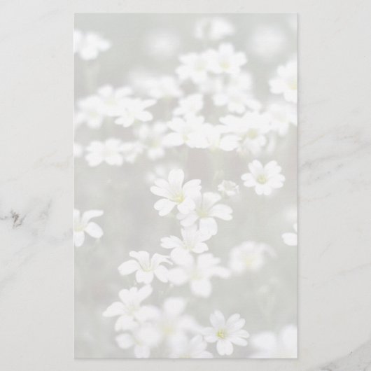 Witte bloemen briefpapier (Voorkant)