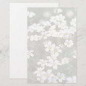 Witte bloemen briefpapier (Voorkant / Achterkant)