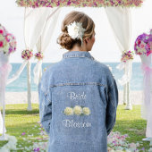Witte Bloemen Bruid Denim Jacket