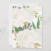 Witte Bloemen Bruids Douche Uitnodigingen met Groe (Achterkant)