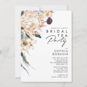 Witte Bloemen Bruids Tea Party uitnodiging (Voorkant)