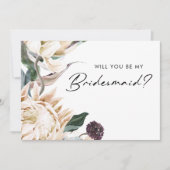 Witte Bloemen Bruidsmeisje voorstel uitnodiging (Voorkant)