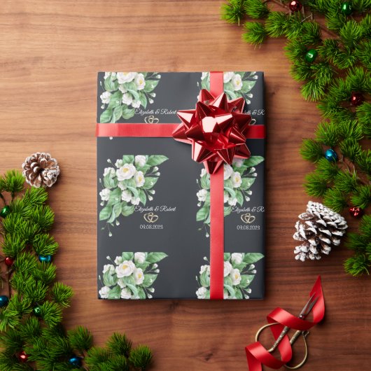 Witte Bloemen Bruiloft Cadeaupapier (Feestdagen Geschenken)