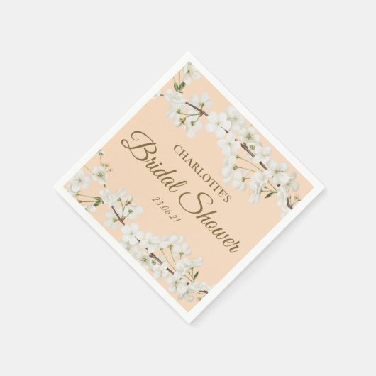 Witte bloemen bruiloft feest servet (Hoek)