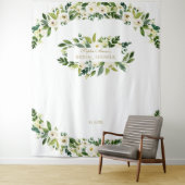 Witte bloemen bruiloft fotocabine prop Charm Wandkleed (In situ)