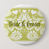 Witte Bloemen bruiloft gunsten Ronde Button 4,0 Cm (Voorkant)