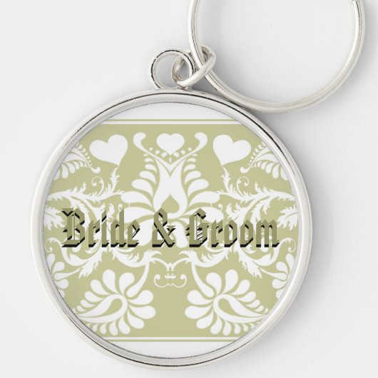 Witte Bloemen bruiloft gunsten Sleutelhanger (Voorkant)