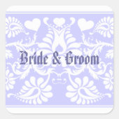 Witte Bloemen bruiloft gunsten Vierkante Sticker (Voorkant)