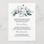 Witte Bloemen bruiloft informatie gast Informatiekaartje (Voorkant)