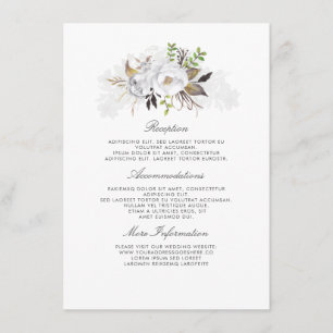 Witte Bloemen bruiloft informatie gast Informatiekaartje