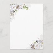 Witte Bloemen bruiloft informatie gast Informatiekaartje (Achterkant)