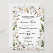 Witte Bloemen bruiloft Kaart (Voorkant)