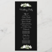 Witte Bloemen bruiloft lente programma Programmakaart (Achterkant)