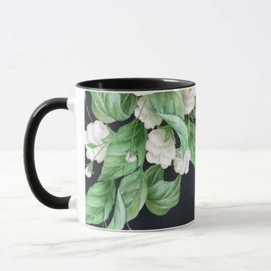 Witte Bloemen Bruiloft Mok (Links)