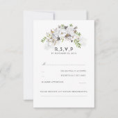 Witte Bloemen bruiloft RSVP (Voorkant)