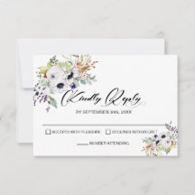 Witte Bloemen bruiloft RSVP