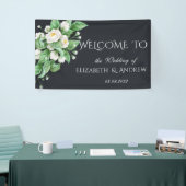 Witte Bloemen Bruiloft Spandoek (Beurs)