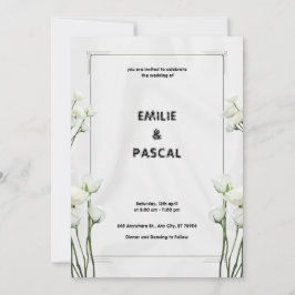 Witte Bloemen Bruiloft Uitnodigingskaart Kaart