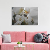 Witte bloemen canvas afdruk (Insitu (Woonkamer))