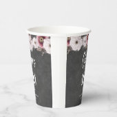 Witte Bloemen Chalkboard Proost op 100e verjaardag Papieren Bekers (Rechts)