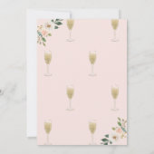 Witte Bloemen Champagne Glas Brunch & Bubble Kaart (Achterkant)
