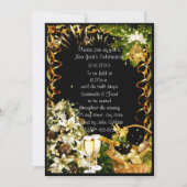 Witte Bloemen Champagne Nieuwjaar Uitnodiging (Voorkant)