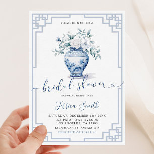 Witte Bloemen Chinoiserie Ginger Jar Vrijgezellenf Kaart
