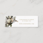 Witte bloemen chique bruiloft website behuizing ka mini visitekaartje (Voorkant)