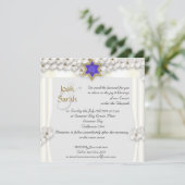 Witte bloemen chuppah Joodse bruiloft Kaart (Staand voorkant)