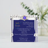 Witte bloemen chuppah Joodse bruiloft Kaart (Staand voorkant)