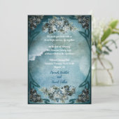  witte bloemen Cloudy Sky Romantic Wedding Kaart (Staand voorkant)