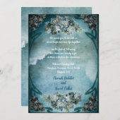  witte bloemen Cloudy Sky Romantic Wedding Kaart (Voorkant / Achterkant)