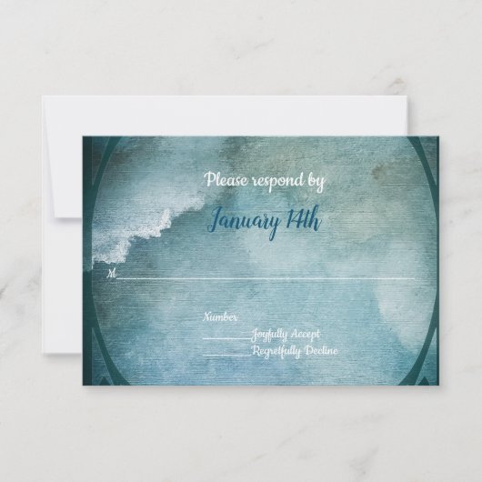 witte bloemen Cloudy Sky Romantic Wedding RSVP Kaartje (Voorkant)