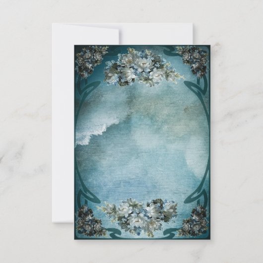 witte bloemen Cloudy Sky Romantic Wedding RSVP Kaartje (Achterkant)