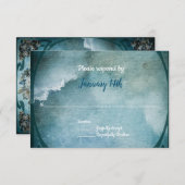 witte bloemen Cloudy Sky Romantic Wedding RSVP Kaartje (Voorkant / Achterkant)