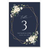 Witte bloemen, Cream Flowers, Boho, Table Numbers Kaart (Voorkant)