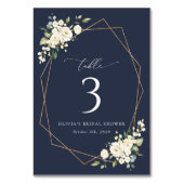 Witte bloemen, Cream Flowers, Boho, Table Numbers Kaart (Achterkant)