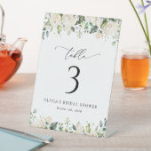Witte bloemen, Cream Flowers, Boho, Table Numbers Reclamebord Met Voetstuk (Insitu)