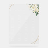 Witte bloemen, Cream Flowers, Boho, Zitkaarten Acryl Bord (Voorkant)