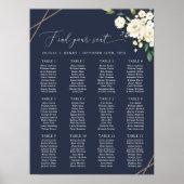 Witte bloemen, Cream Flowers, Boho, Zitkaarten Poster (Voorkant)