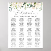Witte bloemen, Cream Flowers, Boho, Zitkaarten Poster (Voorkant)